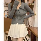 レースアップ リブニットトップス 韓国風 | Miniministore | 詳細画像9 