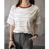 マルチボーダーTシャツ 半袖カットソー夏 | Miniministore | 詳細画像16 