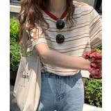 マルチボーダーTシャツ 半袖カットソー夏 | Miniministore | 詳細画像5 