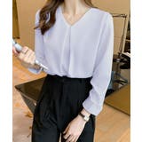 Vネックシフォンブラウス タックブラウス | Miniministore | 詳細画像11 