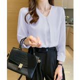 Vネックシフォンブラウス タックブラウス | Miniministore | 詳細画像7 