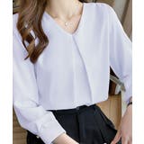 Vネックシフォンブラウス タックブラウス | Miniministore | 詳細画像8 