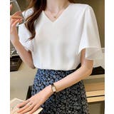 Vネックシフォンブラウス フレアスリーブ | Miniministore | 詳細画像10 
