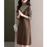 レイヤード風ニットワンピース レディース | Miniministore | 詳細画像3 