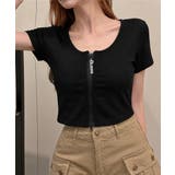 ジッパートップス韓国風ショート丈tシャツ | Miniministore | 詳細画像11