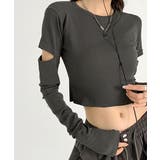 長袖Tシャツ 袖カットアウト カットソー | Miniministore | 詳細画像3