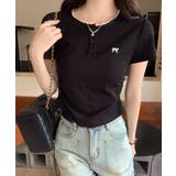 ワンポイントリボンTシャツレース配色半袖 | Miniministore | 詳細画像11 