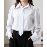 ネクタイ付きシャツブラウスレディース長袖 | Miniministore | 詳細画像1 