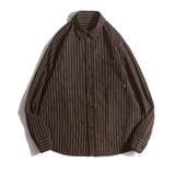ストライプ柄シャツ メンズ秋冬シャツ長袖 | AsaAura | 詳細画像20