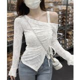 ワンオフショルダーレースTシャツギャザー | Miniministore | 詳細画像8