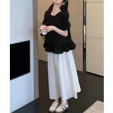 アシンメトリーフリルtシャツ 異素材夏服 | Miniministore | 詳細画像7