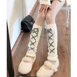 レースアップニットレッグウォーマー暖かい | Miniministore | 詳細画像2 