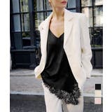 サテン調レーストリムキャミソールVネック | Miniministore | 詳細画像1