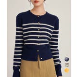 ボーダーニットカーディガンニットセーター | Miniministore | 詳細画像1 