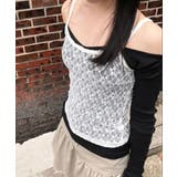 ホワイト | 花柄レースインナー シースルーキャミ ビスチェ風トップス透け感 | SUNSHINE CLOSET