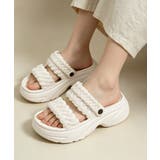 ホワイト | 編み込みEVA厚底サンダルレディース美脚 | Miniministore