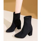 ブラック | ショートブーツ スエードストレッチブーツ | Miniministore
