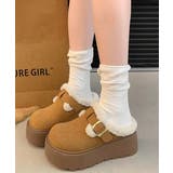 キャメル | ボア厚底モカシンレディースサボサンダル冬 | SUNSHINE CLOSET