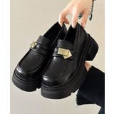 ブラック*スムース | 厚底ローファー チャンキーヒールシューズ | Miniministore