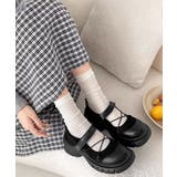 ブラック | 厚底メリージェーンシューズ美脚ローファー | Miniministore