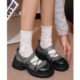 グレー | 厚底メリージェーンシューズ美脚ローファー | Miniministore