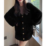 ブラック | シャギーカーディガンゴールドボタン韓国風 | Miniministore