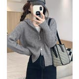 グレー | ダブルジップリブニットカーディガン韓国風 | SUNSHINE CLOSET