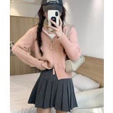 ピンク | ダブルジップリブニットカーディガン韓国風 | SUNSHINE CLOSET