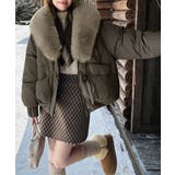 ダークグレー(カーキ寄り) | エコダウンジャケットファー襟中綿アウター | Miniministore