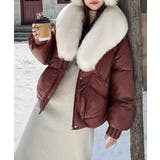 ワインレッド | エコダウンジャケットファー襟中綿アウター | Miniministore