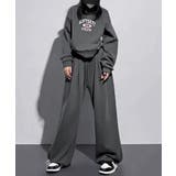 ダークグレー | カレッジロゴスウェットセットアップパンツ | Miniministore