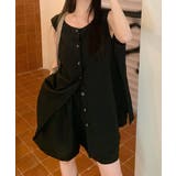 ブラック | ノースリーブジレショートパンツセット夏服 | Miniministore