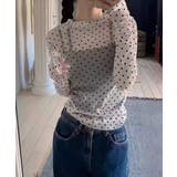 ホワイト | レディース ポルカドットチュールブラウス大人可愛い重ね着 薄手レイヤードインナー… | SUNSHINE CLOSET