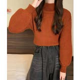 テラコッタ | 韓国風リブニットトップスハイネックニット | Miniministore