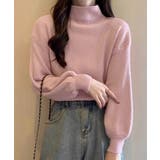 ピンク | 韓国風リブニットトップスハイネックニット | Miniministore