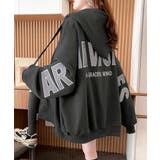 チャコールグレー | 韓国風フード付きジップパーカーレディース | SUNSHINE CLOSET