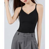 ブラック | カップ付きキャミソールUバックブラトップ | Miniministore