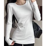 ホワイト*デロン素材 | ロングTシャツ 重ね着フィットカットソー | Miniministore