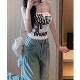 英字ロゴチューブトップカップ付ベアトップ | Miniministore | 詳細画像8
