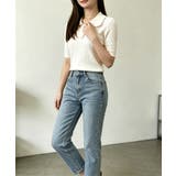 襟付き ポロニット ケーブル半袖トップス | Miniministore | 詳細画像11