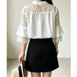 花柄レースVネックブラウスフレア袖春夏服 | Miniministore | 詳細画像9 