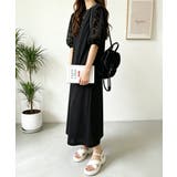 袖花柄チュールドッキングロングワンピース | Miniministore | 詳細画像17 