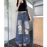 ダメージ デニムワイドパンツ レディース | Miniministore | 詳細画像17 