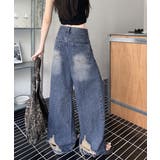 ダメージ デニムワイドパンツ レディース | Miniministore | 詳細画像7 