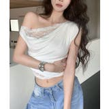 オフショル レースカットソー半袖Tシャツ | Miniministore | 詳細画像2 