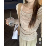 ドット柄シアーカットソーオフショルロンT | Miniministore | 詳細画像1