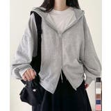 ダブルジップスウェットフード付きパーカー | Miniministore | 詳細画像1