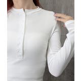 ハーフボタンカットソー長袖タイトtシャツ | Miniministore | 詳細画像21 