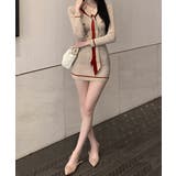 リボンタイミニワンピース配色ニットドレス | Miniministore | 詳細画像6