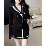 リボンタイミニワンピース配色ニットドレス | Miniministore | 詳細画像8